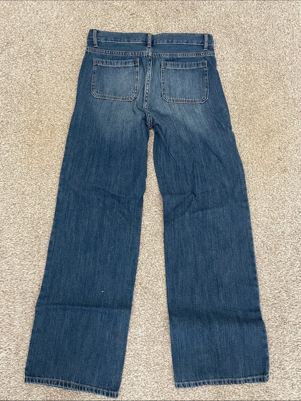 The Children's Place Dark Blue Wide-Leg Jeans with Front Patch Pockets